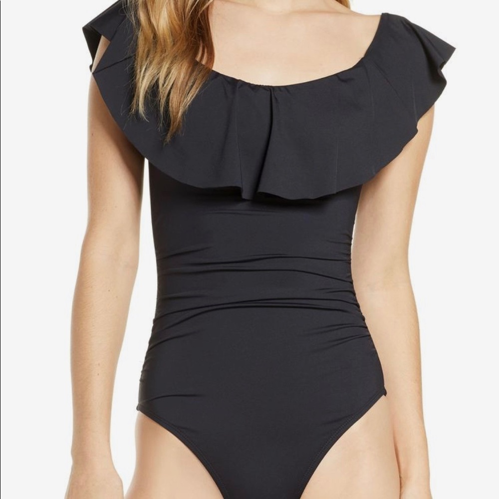 Anthropologie Allihop Ruffled One Piece Swimsuit